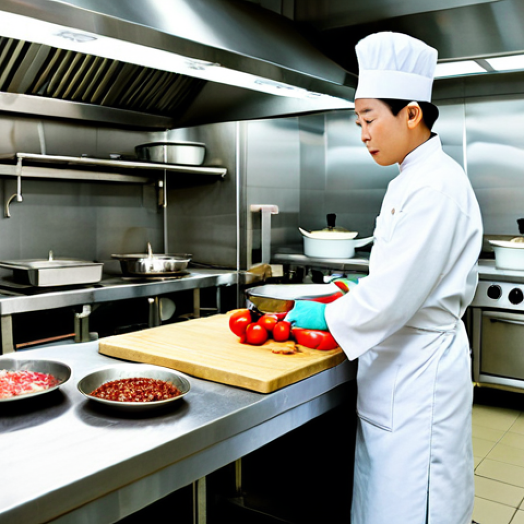 중식조리 자격증 최신 출제 경향 - The Apex of Culinary Hygiene**
"A highly detailed, wide-angle shot of a pristine, professional-grade...