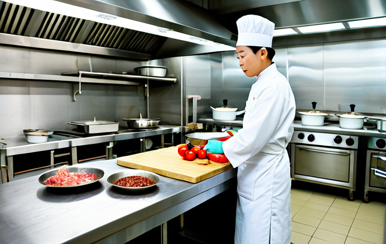 중식조리 자격증 최신 출제 경향 - The Apex of Culinary Hygiene**
"A highly detailed, wide-angle shot of a pristine, professional-grade...