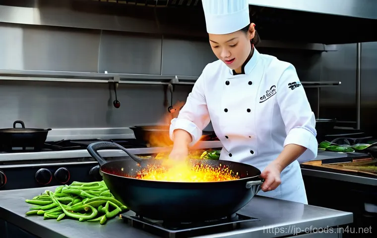 중식조리 자격증 필수 이론 정리 - A joyful female culinary student, appearing to be in her 20s or early 30s, enthusiastically studying...