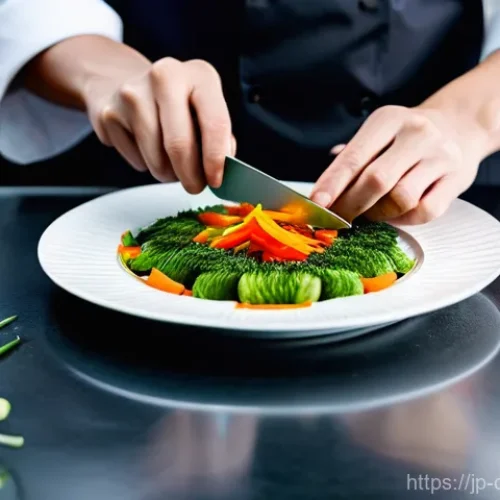 중식조리 자격증에 필요한 기술 - **Prompt:** A focused professional Chinese chef in a clean, modern kitchen, meticulously performing ...