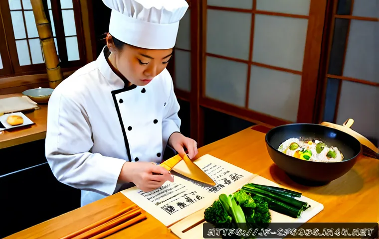 중식조리 자격증 필기 합격 기준 - Photorealistic Japanese adult culinary student studying for a Chinese cooking certification written ...